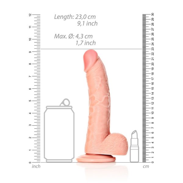 DILDO REALÍSTICO CURVO COM TESTÍCULOS | 20,5 CM