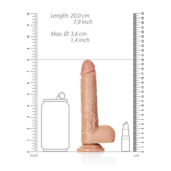 DILDO REALÍSTICO STRAIGHT COM TESTÍCULOS TAN | 18 CM
