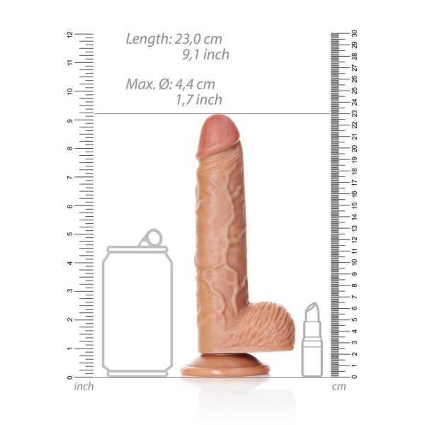 DILDO REALÍSTICO STRAIGHT COM TESTÍCULOS TAN | 20,5 CM