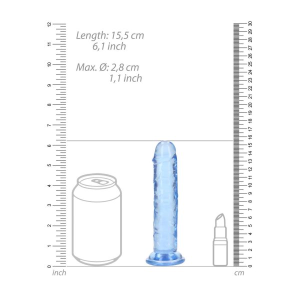 DILDO REALÍSTICO REALROCK CRYSTAL CLEAR (AZUL) | 14,5 CM