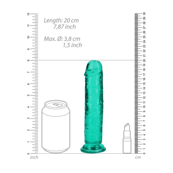 DILDO REALÍSTICO REALROCK CRYSTAL CLEAR (VERDE) | 18 CM