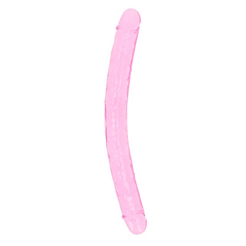 DILDO DUPLO REALROCK CRYSTAL CLEAR (ROSA) | 34 CM