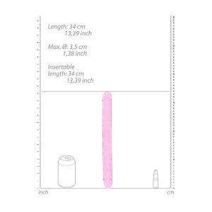 DILDO DUPLO REALROCK CRYSTAL CLEAR (ROSA) | 34 CM - Image 4