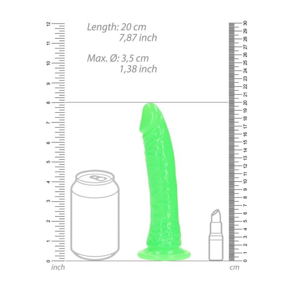 DILDO REALÍSTICO SLIM FLUORESCENTE (VERDE) | 18 CM 5 DILDO REALÍSTICO SLIM FLUORESCENTE (VERDE) | 18 CM