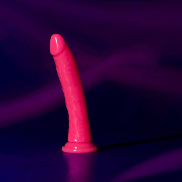 DILDO REALÍSTICO SLIM FLUORESCENTE (ROSA) | 20 CM