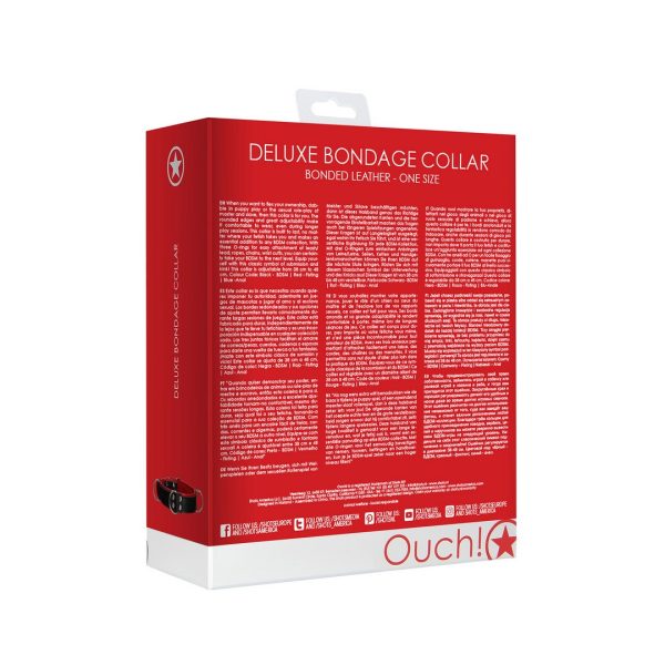 COLEIRA BONDAGE DELUXE OUCH! (VERMELHO)