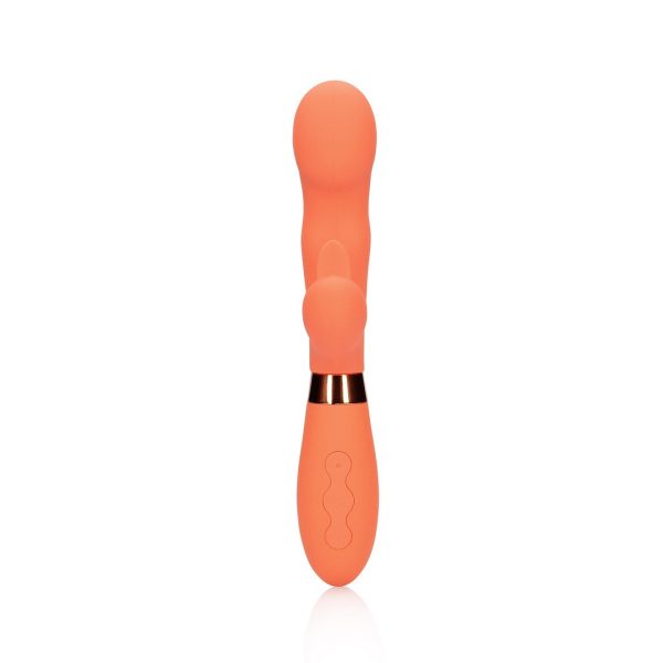 VIBRADOR RABBIT COM NERVURAS (LARANJA)