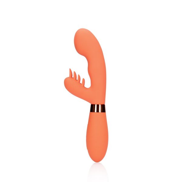 VIBRADOR RABBIT COM NERVURAS (LARANJA)