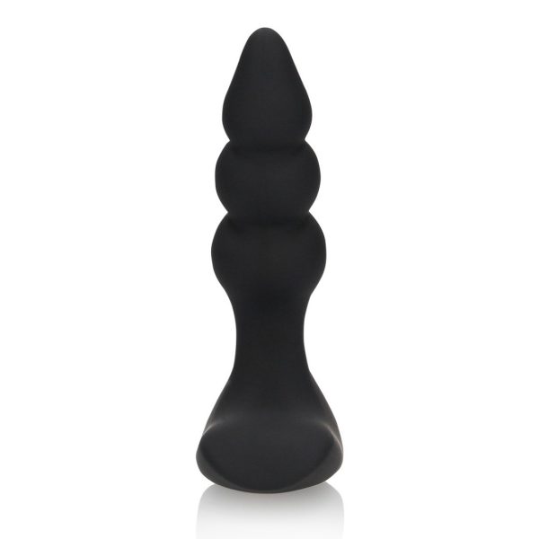 PLUG ANAL BEADED COM VIBRAÇÃO (PRETO)