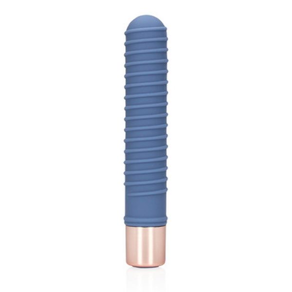 MINI VIBRADOR LOVELINE COM NERVURAS (AZUL)
