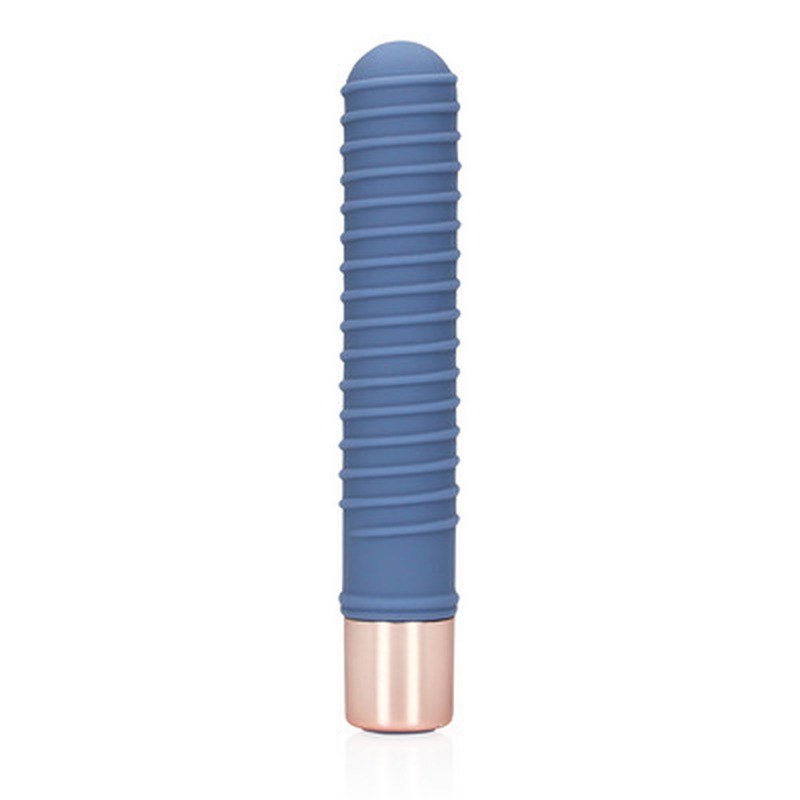 MINI VIBRADOR LOVELINE COM NERVURAS (AZUL)