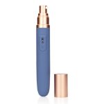 VIBRADOR DE VIAGEM LOVELINE COM COMPARTIMENTO PARA LUBRIFICANTE (AZUL)