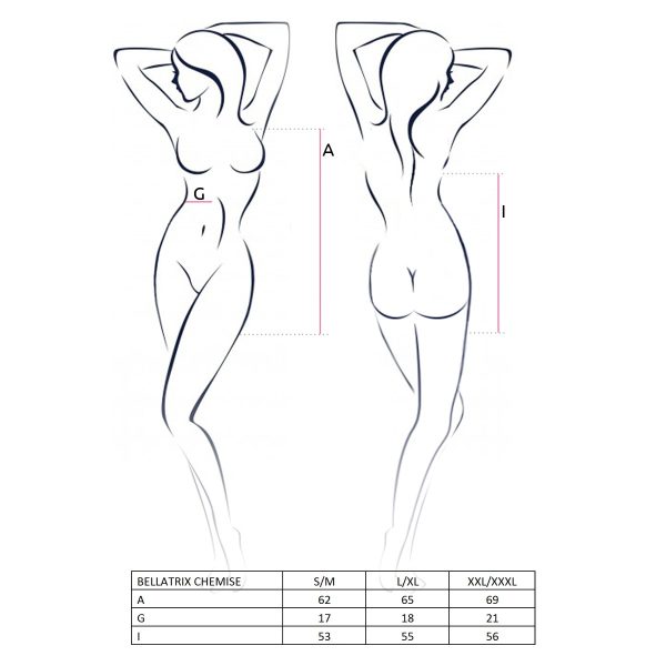 CAMISA DE NOITE E TANGA BELLATRIX (PRETO)