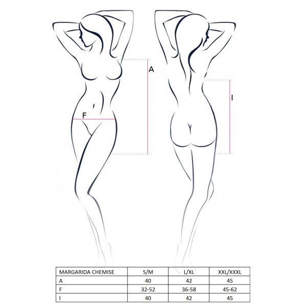 CAMISA DE NOITE E TANGA MARGARIDA (PRETO)