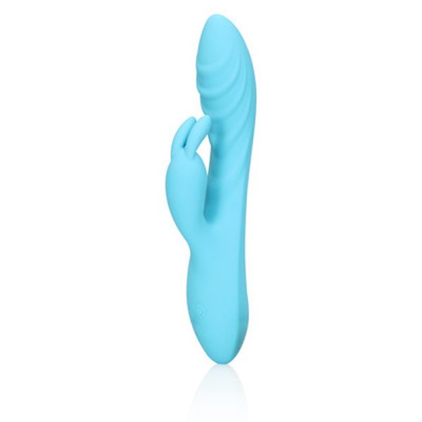 VIBRADOR RABBIT RIBBED (AZUL CLARO)