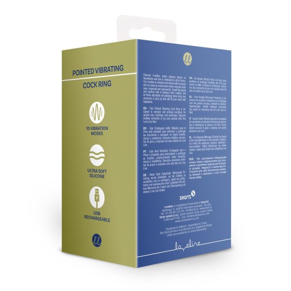 ANEL PARA O PÉNIS POINTED COM VIBRAÇÃO (AZUL)