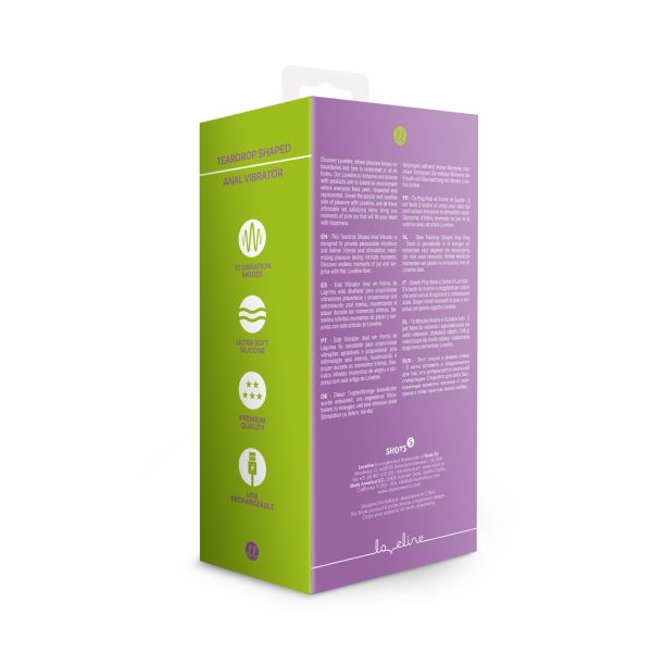 PLUG ANAL EM FORMA DE LÁGRIMA COM VIBRAÇÃO (ROXO)