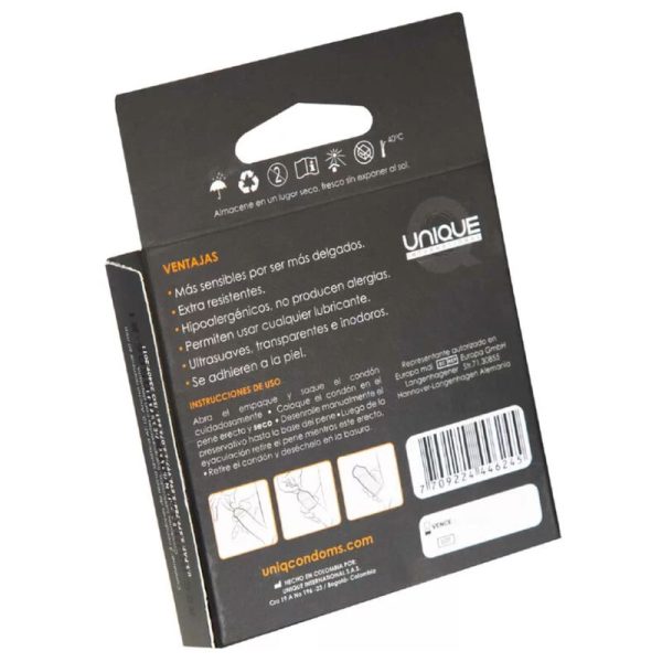 PRESERVATIVOS UNIQ CLASSIC SEM LÁTEX | 3 UNIDADES