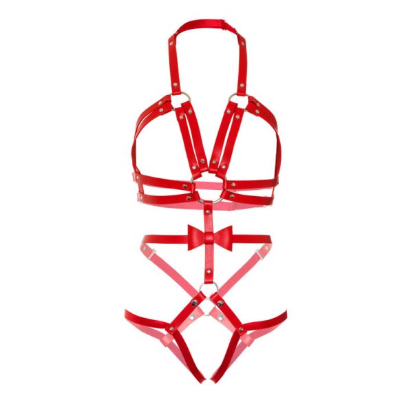 BODY ARNÊS COM ARGOLAS (VERMELHO) | S