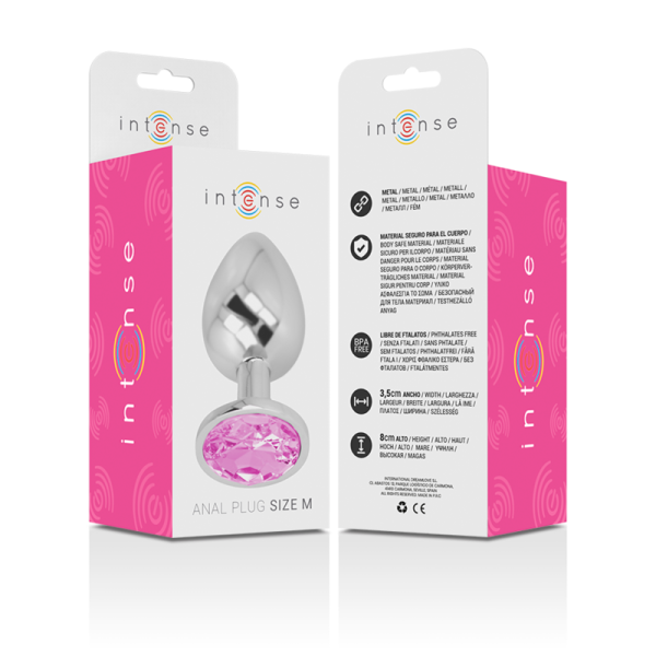 PLUG ANAL DE METAL INTENSE M (ROSA) | 8 CM