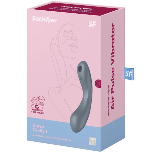 VIBRADOR DE PONTO G SATISFYER CURVE TRINITY 1 (CINZENTO)