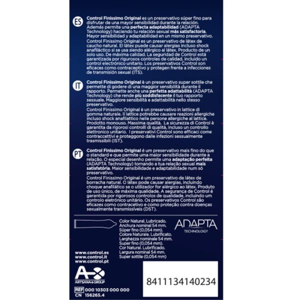 PRESERVATIVOS CONTROL FINISSIMO | 12 UNIDADES 1 PRESERVATIVOS CONTROL FINISSIMO | 12 UNIDADES