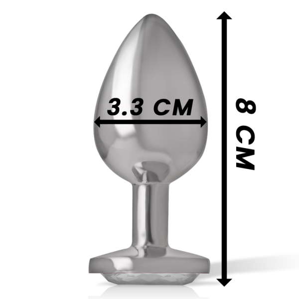 PLUG ANAL DE METAL CORAÇÃO M (BRANCO) | 8 CM