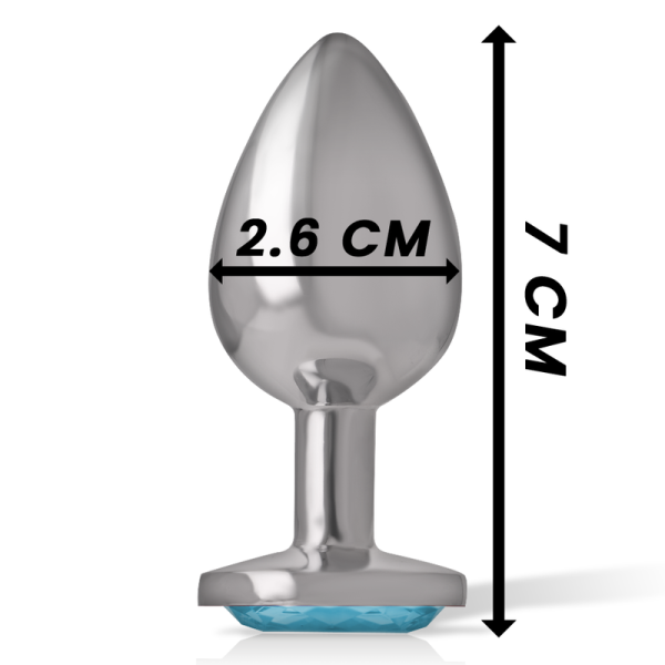 PLUG ANAL DE METAL CORAÇÃO S (AZUL) | 7 CM