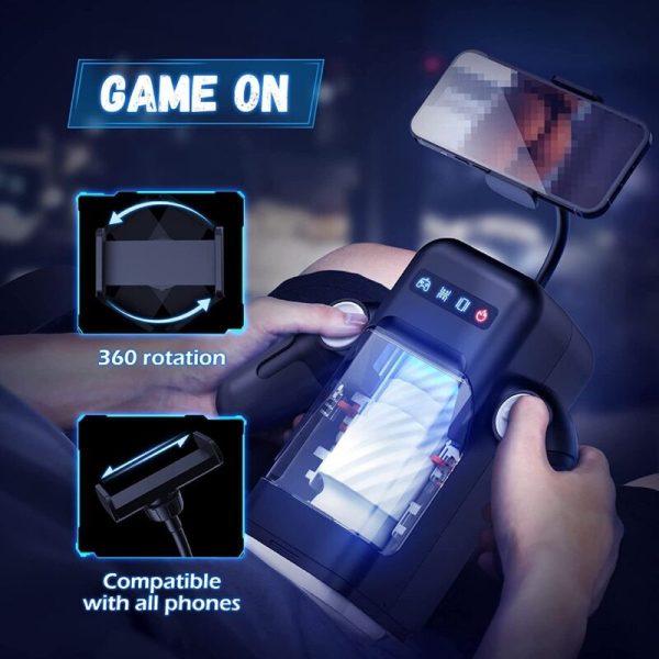 MASTURBADOR MASCULINO GAME CUP (COM FUNÇÃO DE CALOR E SUPORTE PARA SMARTPHONE)