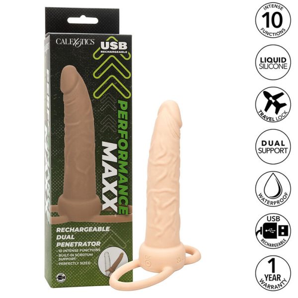 DILDO PARA PENETRAÇÃO DUPLA MAXX (PELE CLARA)