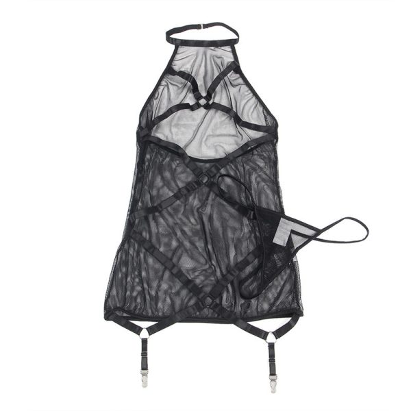 VESTIDO TRANSPARENTE COM GOLA HALTER | L/XL