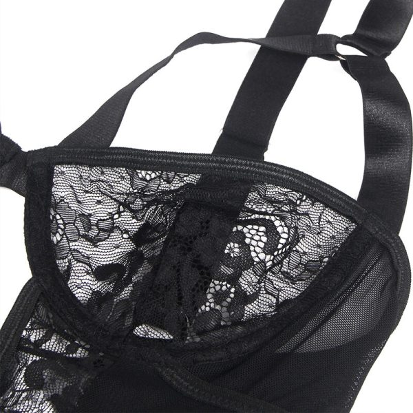 BODY DE RENDA COM CINTO DE LIGAS (PRETO) | S/M