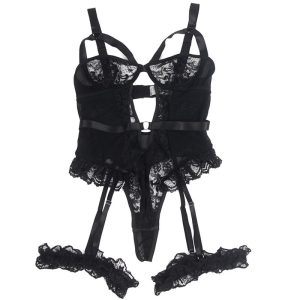 BODY DE RENDA COM CINTO DE LIGAS (PRETO) | S/M - Image 4