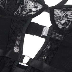 BODY DE RENDA COM CINTO DE LIGAS (PRETO) | S/M - Image 11