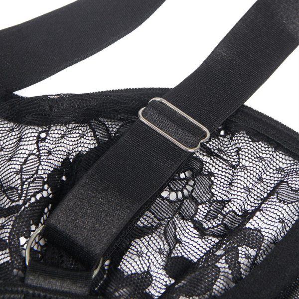 BODY DE RENDA COM CINTO DE LIGAS (PRETO) | L/XL