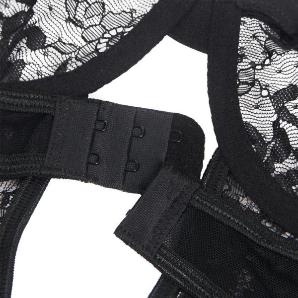 BODY DE RENDA COM CINTO DE LIGAS (PRETO) | L/XL