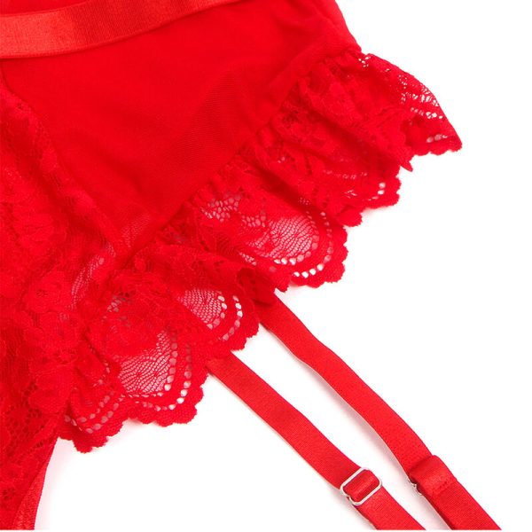 BODY DE RENDA COM CINTO DE LIGAS (VERMELHO) | S/M