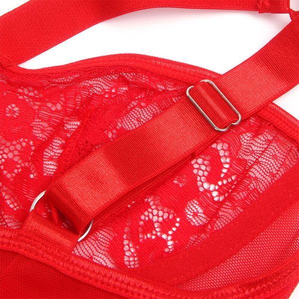 BODY DE RENDA COM CINTO DE LIGAS (VERMELHO) | S/M