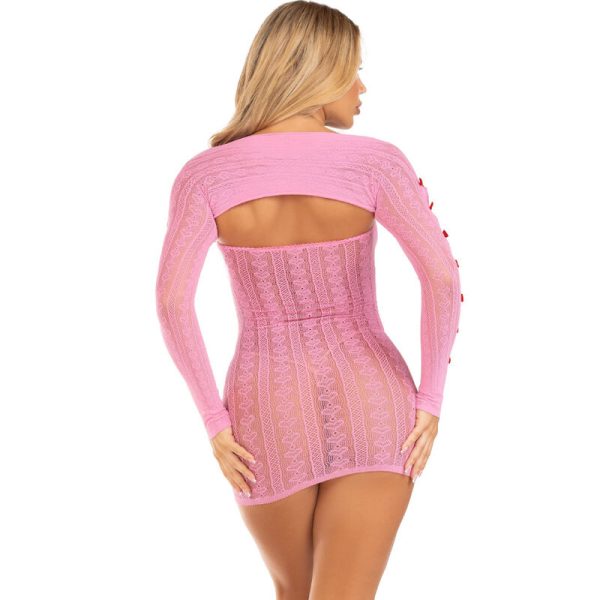 VESTIDO CORAÇÕES E LAÇOS LEG AVENUE (ROSA) | T. ÚNICO