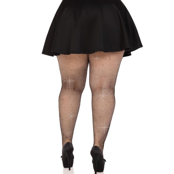 MEIAS COM BRILHANTES COLBY (PRETO) | PLUS SIZE