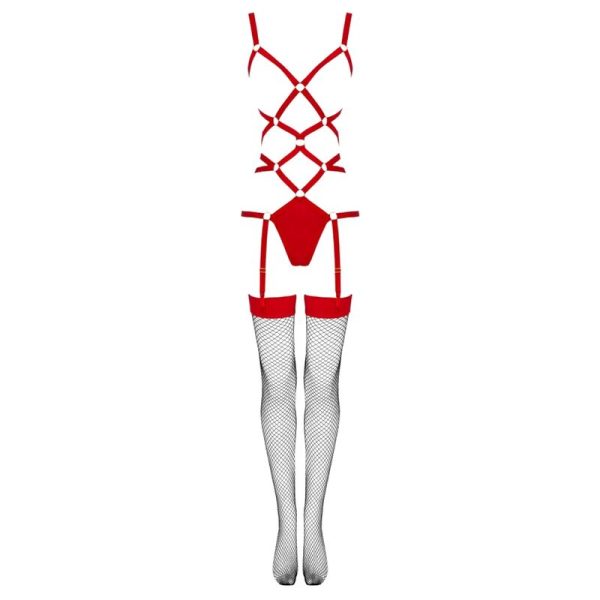 BODY + MEIAS THIARA 20213 (VERMELHO) | S/M