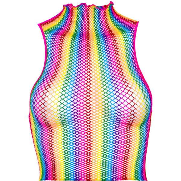 TOP CURTO DE GOLA ALTA MULTICOLOR