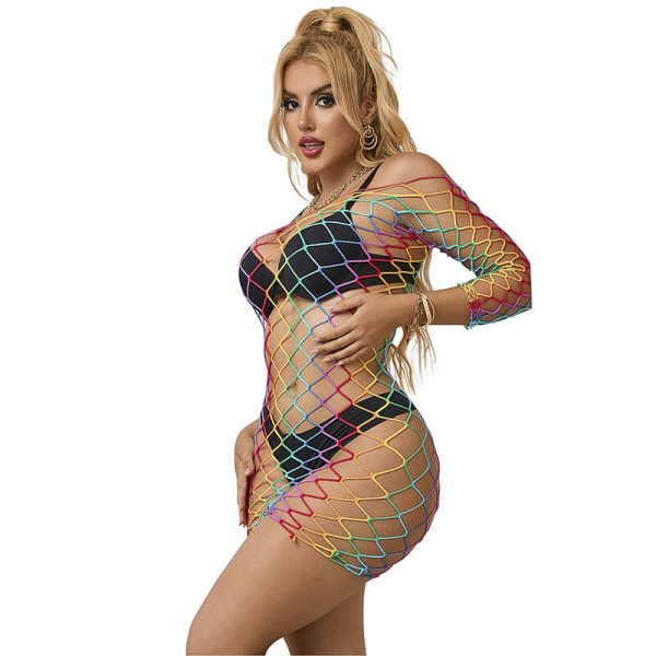 VESTIDO DE REDE ARCO-ÍRIS 952426 | T. ÚNICO
