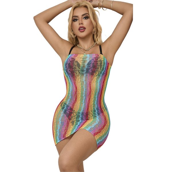 VESTIDO DE REDE ARCO-ÍRIS 952457 | T. ÚNICO
