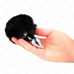 PLUG ANAL COM CAUDA DE COELHO AÇO INOXIDÁVEL (PRETO) | 7 x 3 CM / 8 CM - Image 3