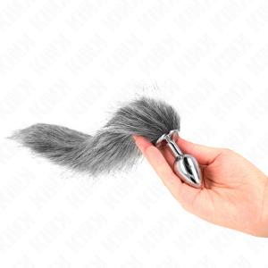 PLUG ANAL KINK COM CAUDA 40 CM (CINZA) | 7 x 3 CM - Image 3