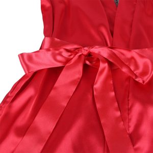CAMISA DE NOITE COM COSTAS TRANSPARENTES + TANGA (PRETO / VERMELHO) | L/XL - Image 7