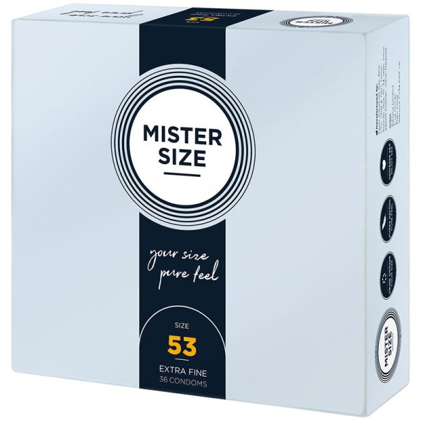 PRESERVATIVOS MISTER SIZE TAMANHO M (53 MM) | 36 UNIDADES