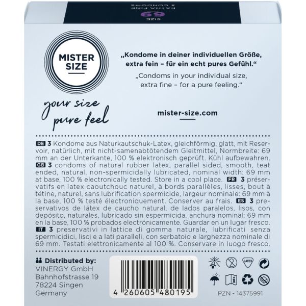PRESERVATIVOS MISTER SIZE TAMANHO XXXL (69 MM) | 3 UNIDADES