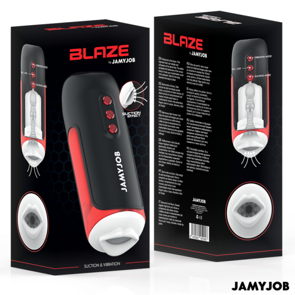 MASTURBADOR MASCULINO BLAZE (BOCA) COM ONDAS E VIBRAÇÃO